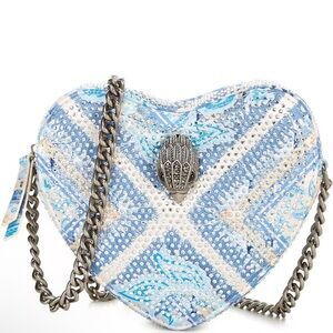 Kurt Geiger Blue Crystal Kensington Heart Crossbody